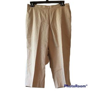 Alfred Dunner Capri Pants 14 Tan Classic Fit NWT